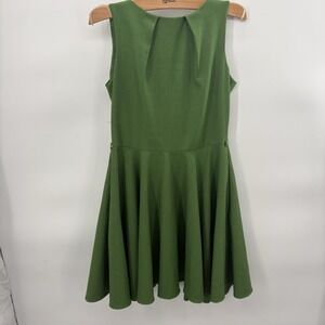 Closet London Green Sleeveless Fit & Flare Skater Dress Womans Size 12 #21H